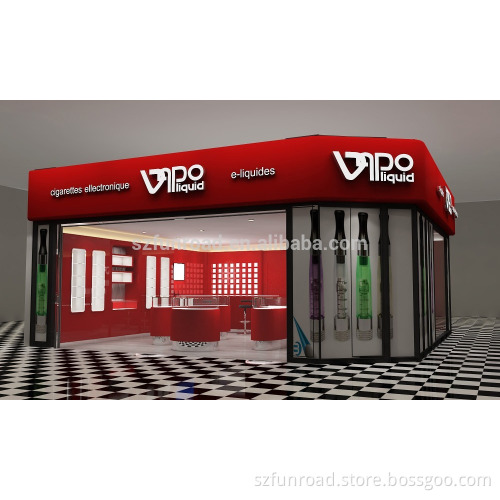 Unique design for E-cigar wooden kiosk furnitures in shopping mall